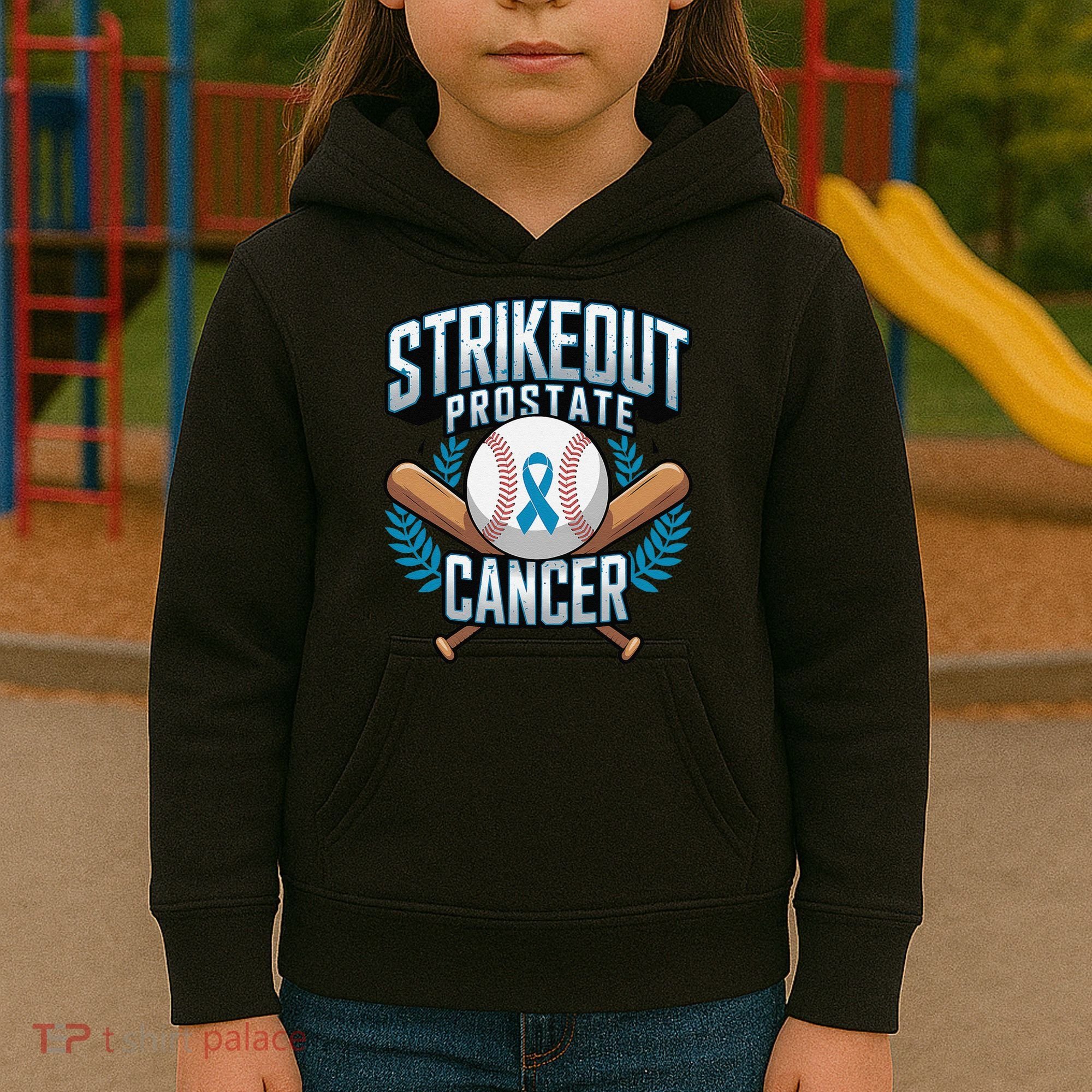 Baseball Strikeout Prostate Cancer Awareness Kids Hoodie