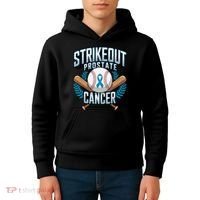 Baseball Strikeout Prostate Cancer Awareness Kids Hoodie thumb 4
