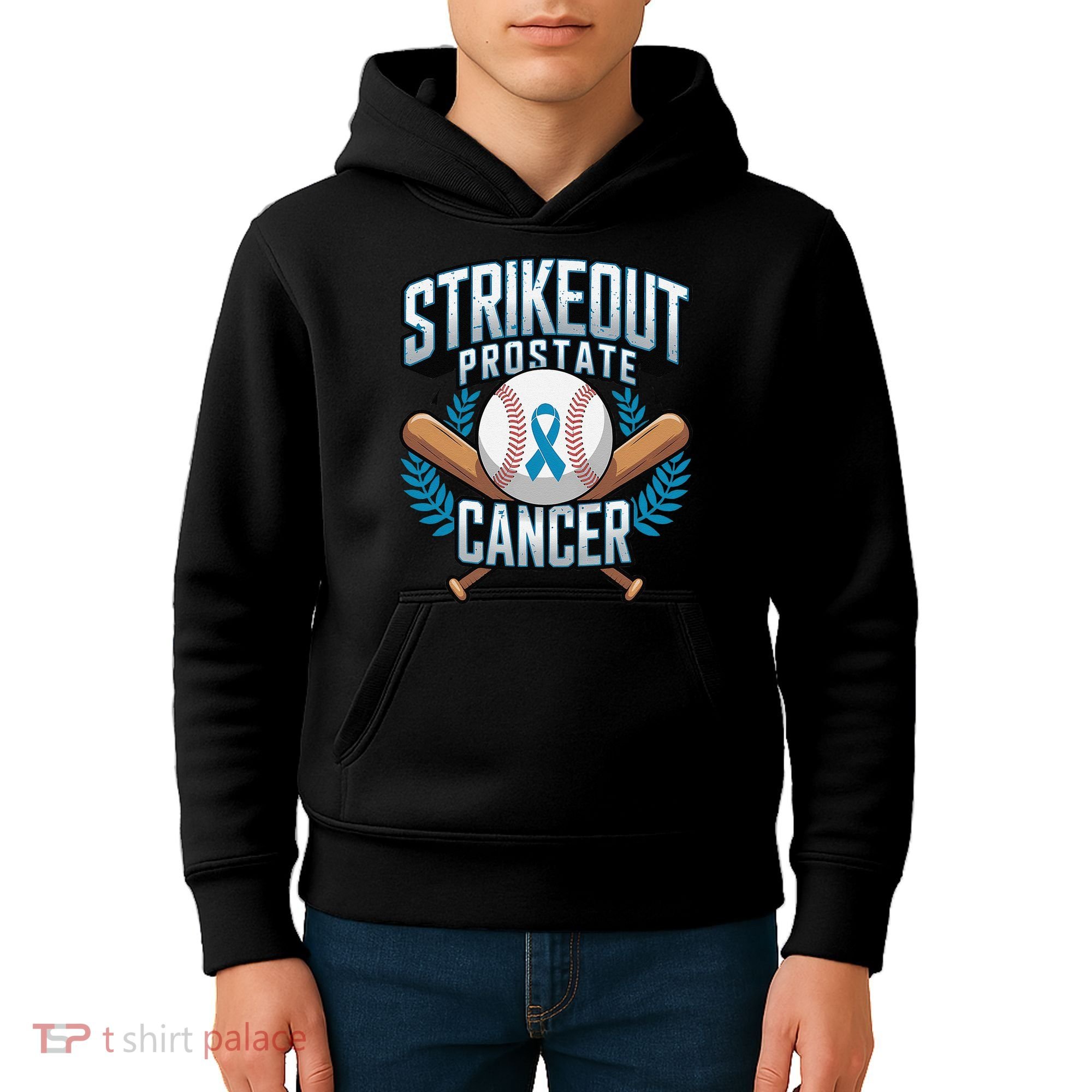 Baseball Strikeout Prostate Cancer Awareness Kids Hoodie