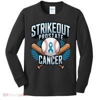 Baseball Strikeout Prostate Cancer Awareness Kids Long Sleeve Shirt thumb 0