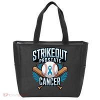 Baseball Strikeout Prostate Cancer Awareness Tote Bag thumb 0