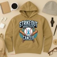 Baseball Strikeout Prostate Cancer Awareness Hoodie thumb 3