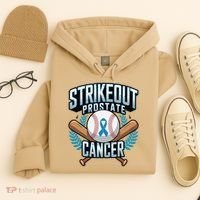 Baseball Strikeout Prostate Cancer Awareness Hoodie thumb 4