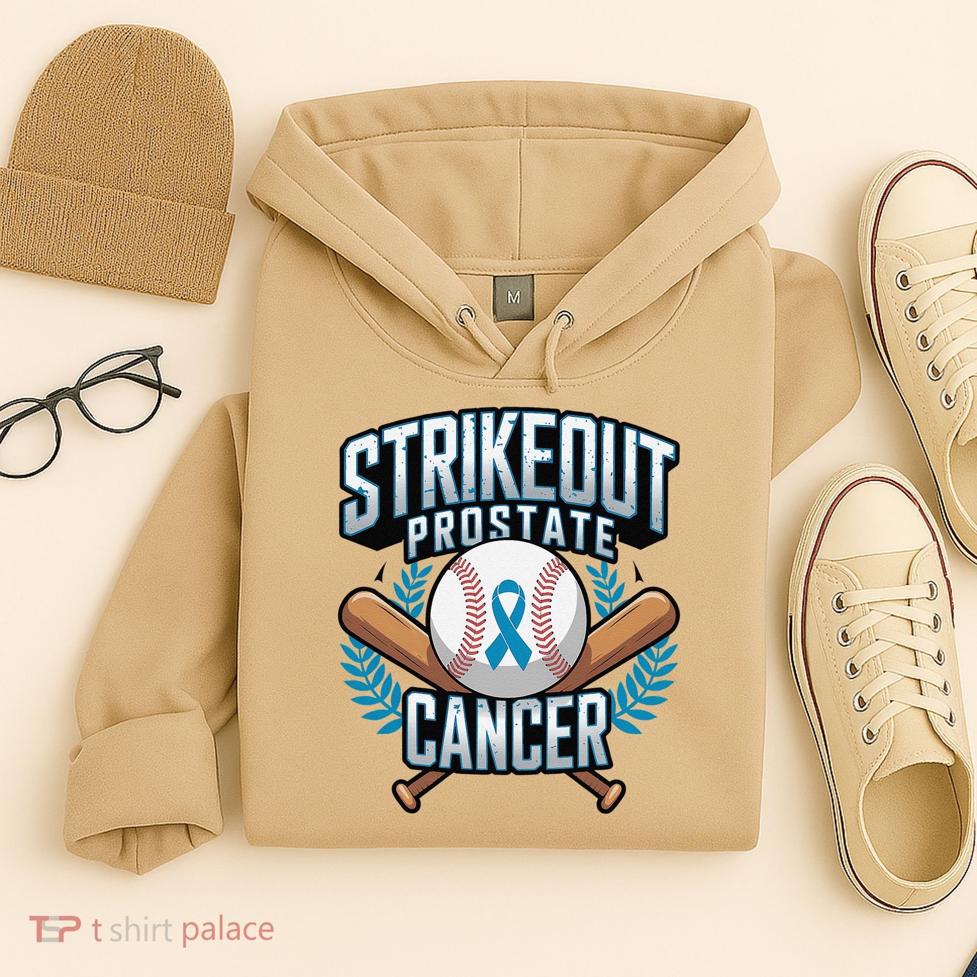 Baseball Strikeout Prostate Cancer Awareness Hoodie