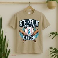 Baseball Strikeout Prostate Cancer Awareness T-Shirt thumb 2