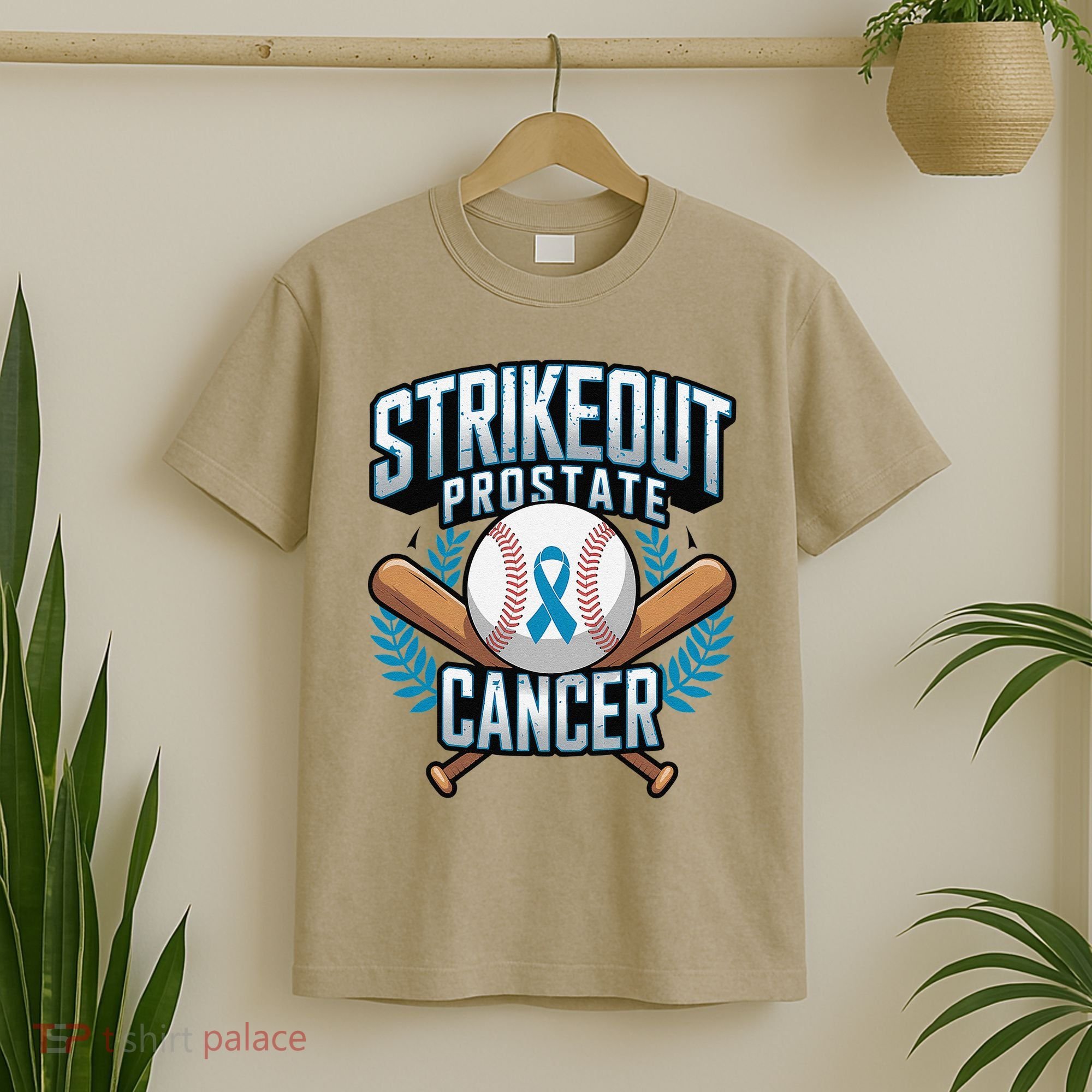 Baseball Strikeout Prostate Cancer Awareness T-Shirt