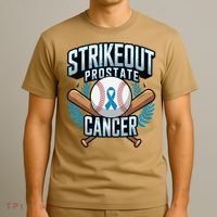 Baseball Strikeout Prostate Cancer Awareness T-Shirt thumb 3