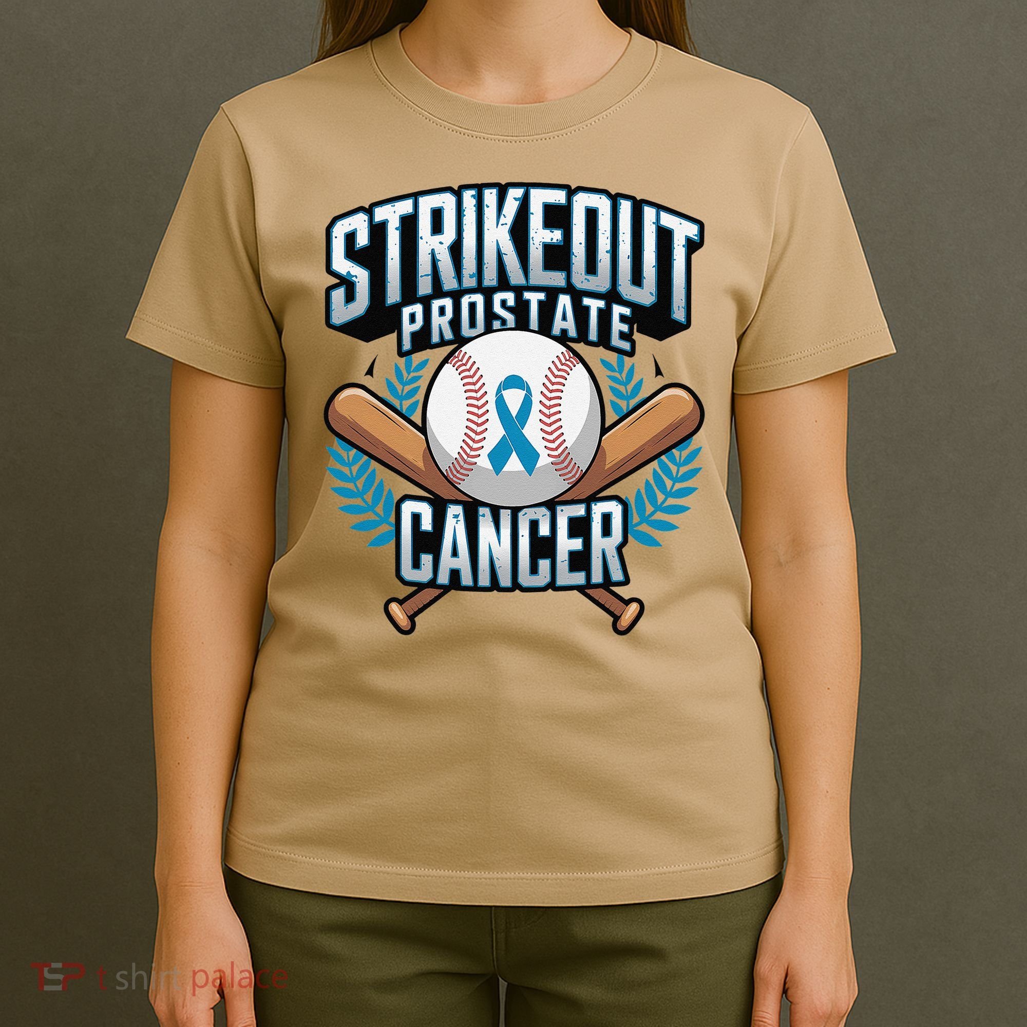 Baseball Strikeout Prostate Cancer Awareness T-Shirt