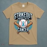 Baseball Strikeout Prostate Cancer Awareness T-Shirt thumb 5