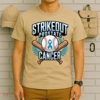 Baseball Strikeout Prostate Cancer Awareness T-Shirt thumb 6