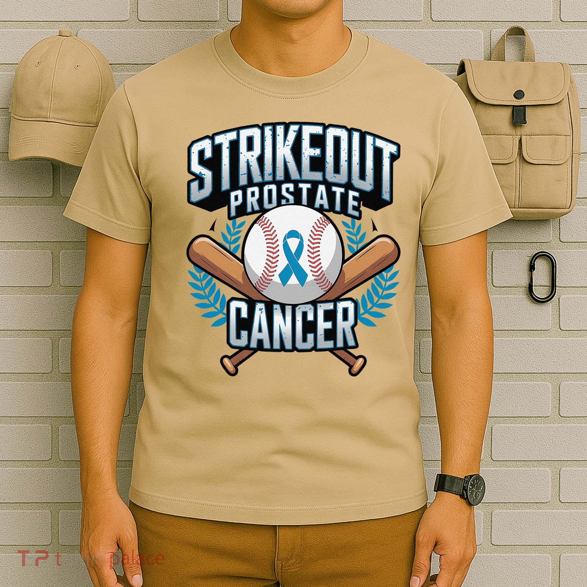 Baseball Strikeout Prostate Cancer Awareness T-Shirt