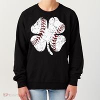 Baseball St Patricks Day Boys Men Catcher Pitcher Shamrock Women's Sweatshirt thumb 0