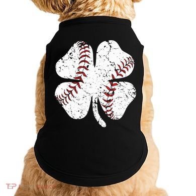 Baseball St Patricks Day Boys Men Catcher Pitcher Shamrock Doggie Tank