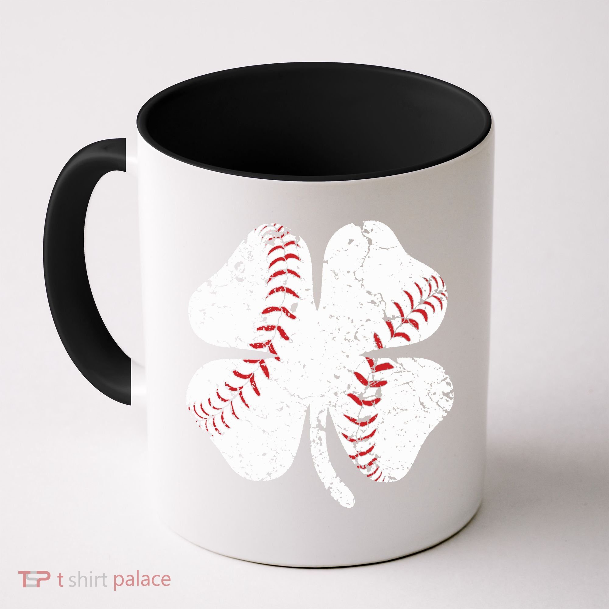 Baseball St Patricks Day Boys Men Catcher Pitcher Shamrock Coffee Mug
