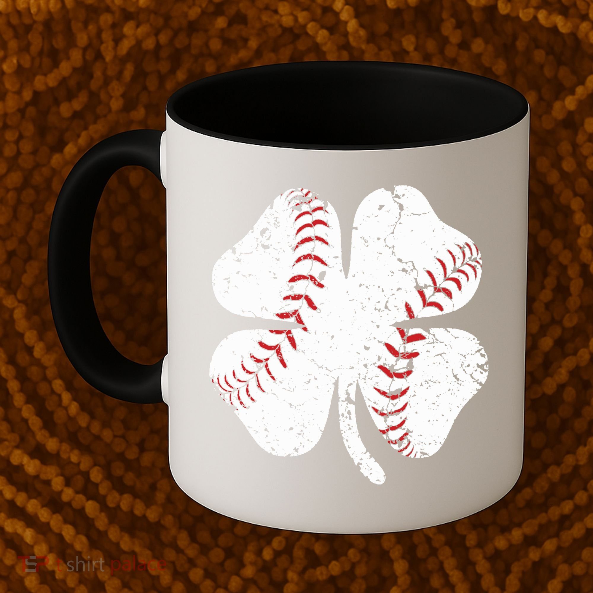Baseball St Patricks Day Boys Men Catcher Pitcher Shamrock Coffee Mug