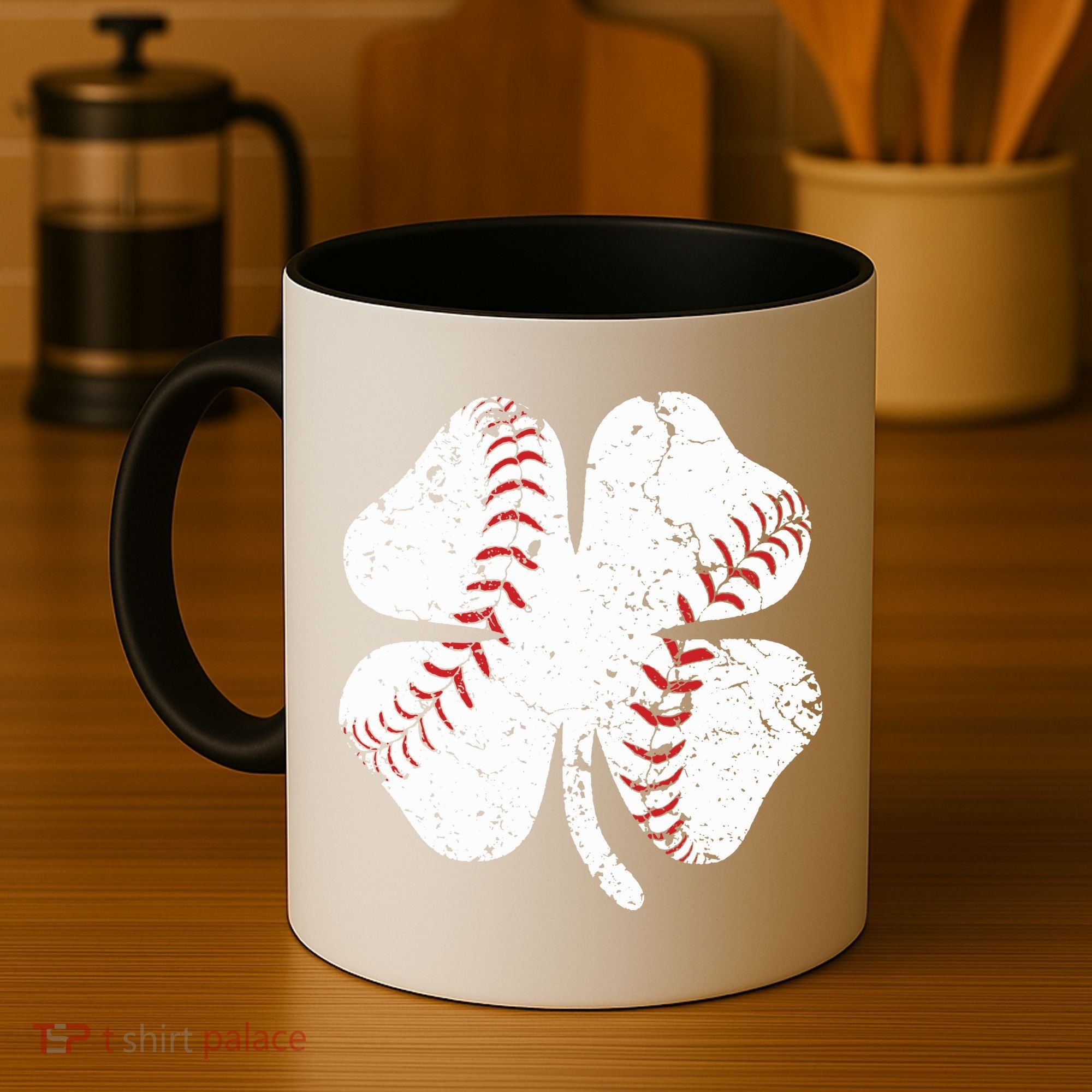 Baseball St Patricks Day Boys Men Catcher Pitcher Shamrock Coffee Mug