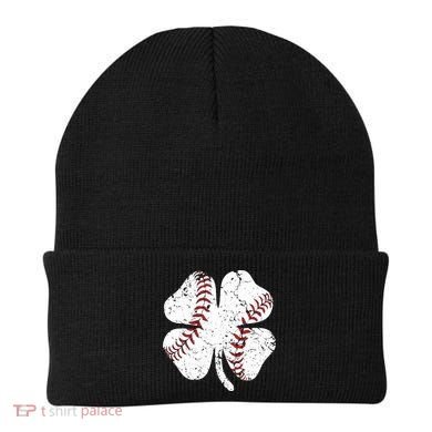 Baseball St Patricks Day Boys Men Catcher Pitcher Shamrock Beanie