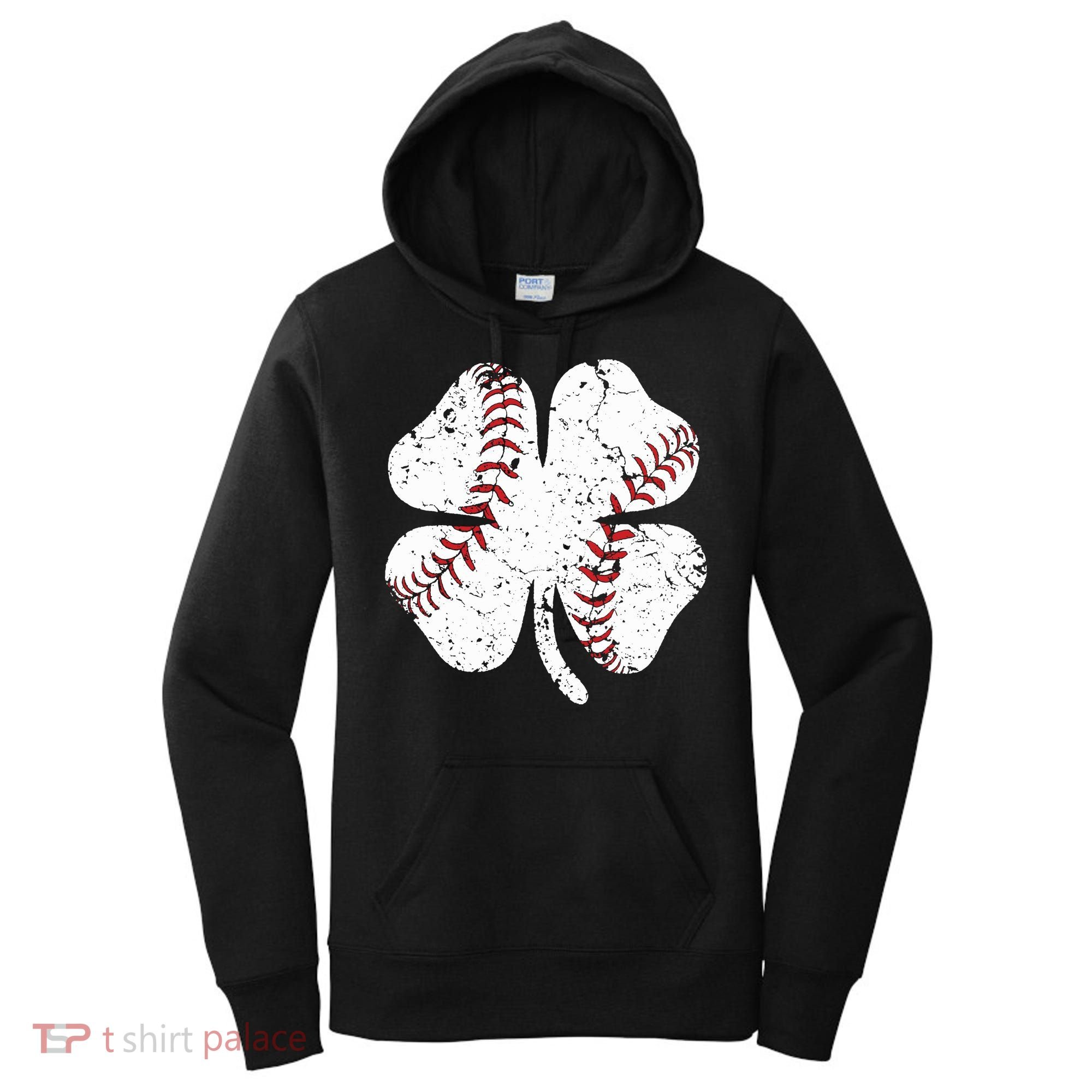 Baseball St Patricks Day Boys Men Catcher Pitcher Shamrock Women's Hoodie