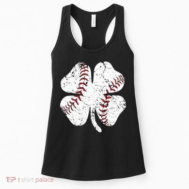 Baseball St Patricks Day Boys Men Catcher Pitcher Shamrock Women's Tank Top