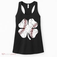 Baseball St Patricks Day Boys Men Catcher Pitcher Shamrock Women's Tank Top thumb 0