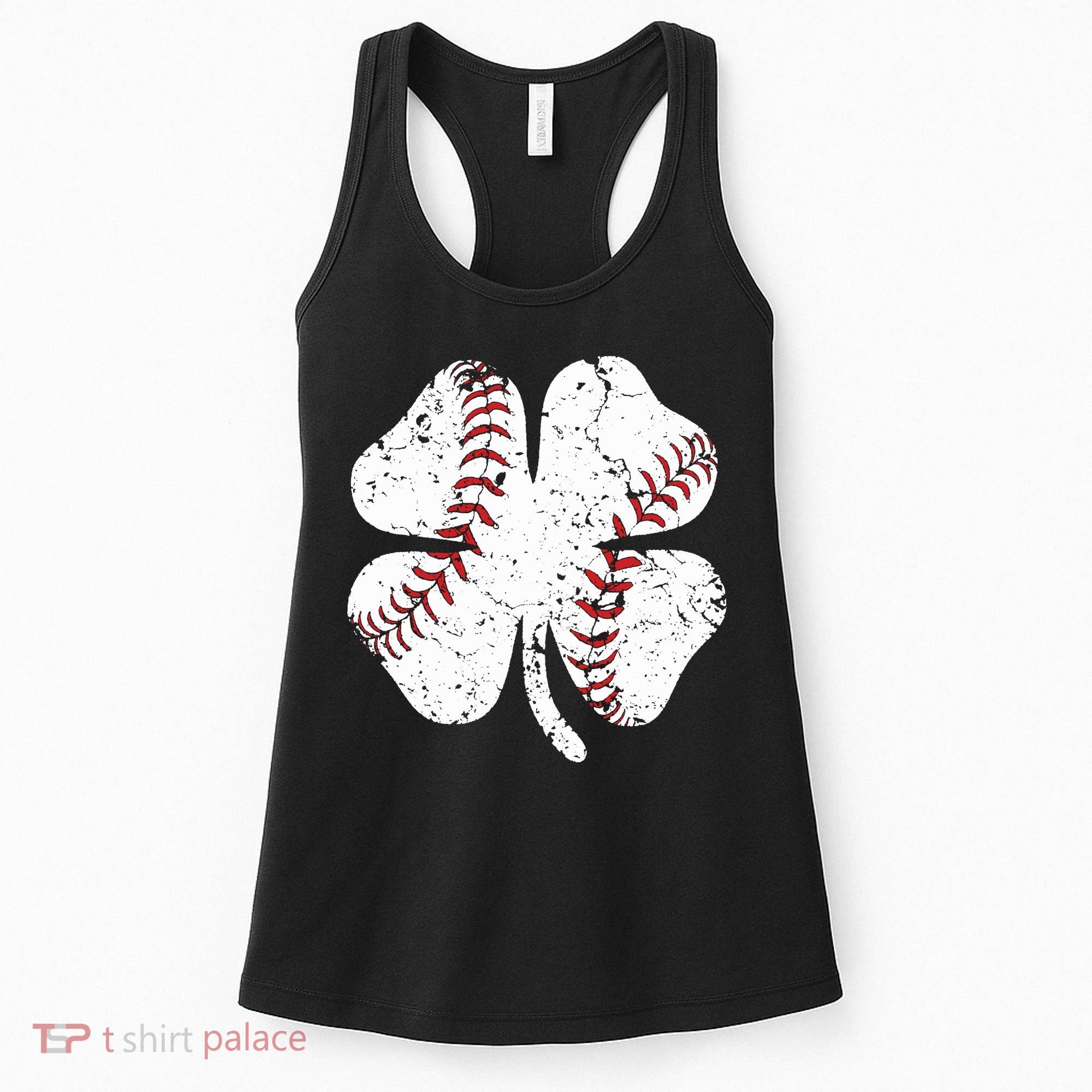Baseball St Patricks Day Boys Men Catcher Pitcher Shamrock Women's Tank Top