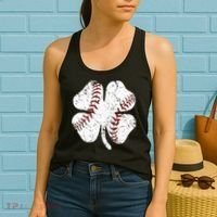 Baseball St Patricks Day Boys Men Catcher Pitcher Shamrock Women's Tank Top thumb 2