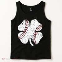 Baseball St Patricks Day Boys Men Catcher Pitcher Shamrock Tank Top thumb 2