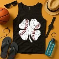 Baseball St Patricks Day Boys Men Catcher Pitcher Shamrock Tank Top thumb 4