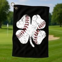 Baseball St Patricks Day Boys Men Catcher Pitcher Shamrock Golf Towel thumb 1