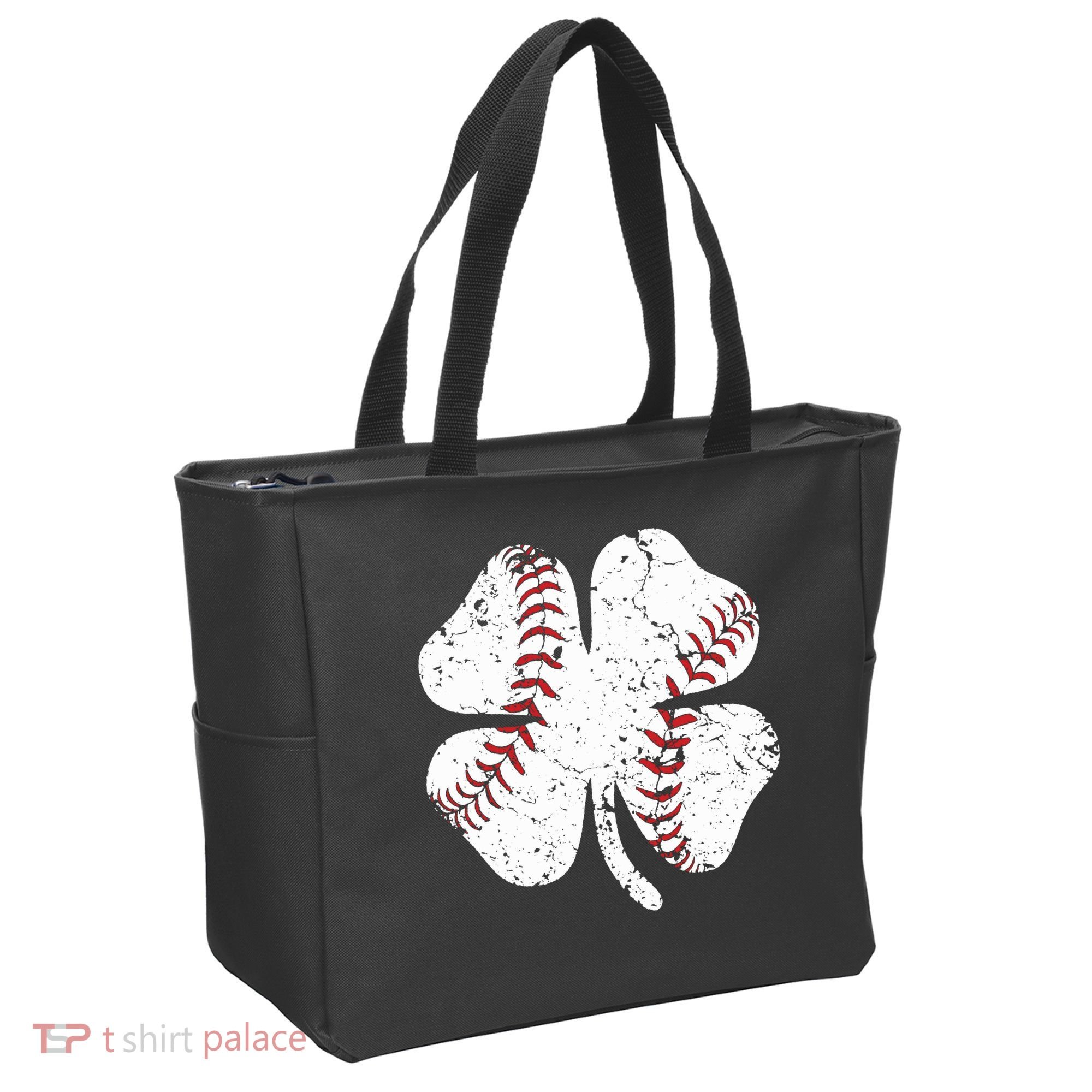 Baseball St Patricks Day Boys Men Catcher Pitcher Shamrock Tote Bag