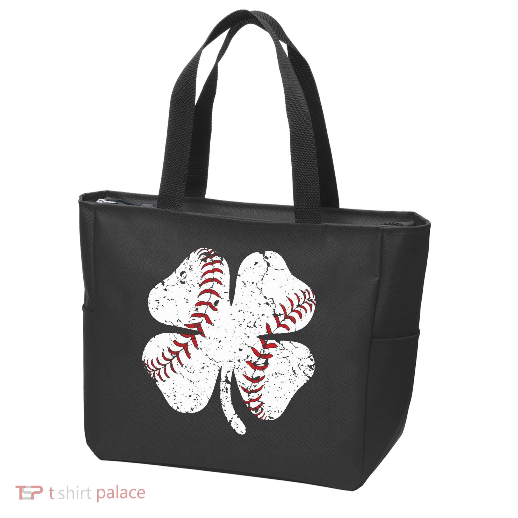 Baseball St Patricks Day Boys Men Catcher Pitcher Shamrock Tote Bag