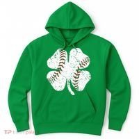 Baseball St Patricks Day Boys Men Catcher Pitcher Shamrock Hoodie thumb 0