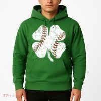 Baseball St Patricks Day Boys Men Catcher Pitcher Shamrock Hoodie thumb 2