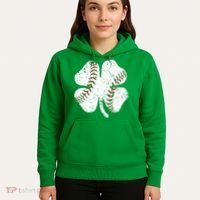 Baseball St Patricks Day Boys Men Catcher Pitcher Shamrock Hoodie thumb 5
