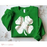 Baseball St Patricks Day Boys Men Catcher Pitcher Shamrock Sweatshirt thumb 2