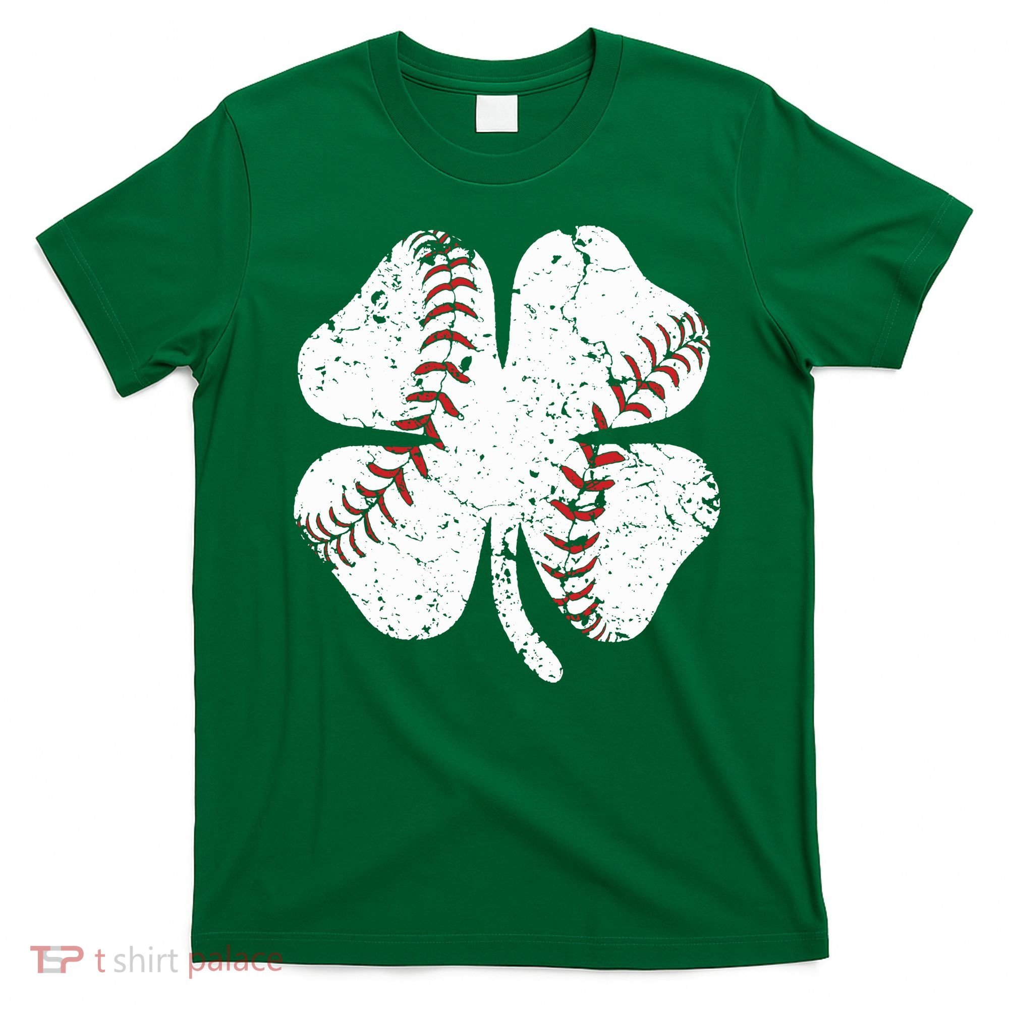 Baseball St Patricks Day Boys Men Catcher Pitcher Shamrock T-Shirt