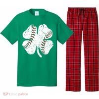 Baseball St Patricks Day Boys Men Catcher Pitcher Shamrock Pajama Set thumb 0