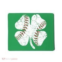 Baseball St Patricks Day Boys Men Catcher Pitcher Shamrock Mousepad thumb 0