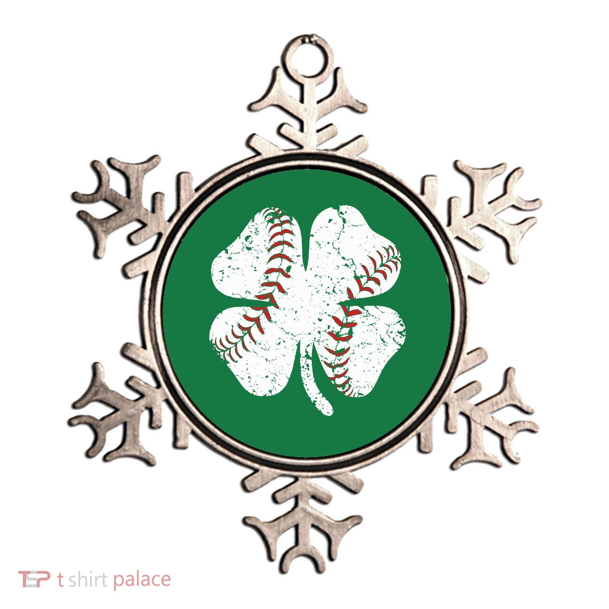 Baseball St Patricks Day Boys Men Catcher Pitcher Shamrock Ornament