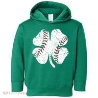 Baseball St Patricks Day Boys Men Catcher Pitcher Shamrock Toddler Hoodie thumb 0