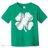 Baseball St Patricks Day Boys Men Catcher Pitcher Shamrock Toddler T-Shirt thumb 0