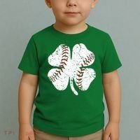 Baseball St Patricks Day Boys Men Catcher Pitcher Shamrock Toddler T-Shirt thumb 2