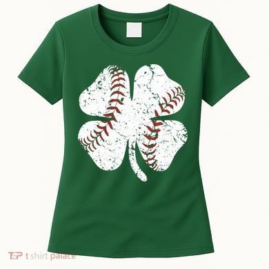 Baseball St Patricks Day Boys Men Catcher Pitcher Shamrock Women's T-Shirt