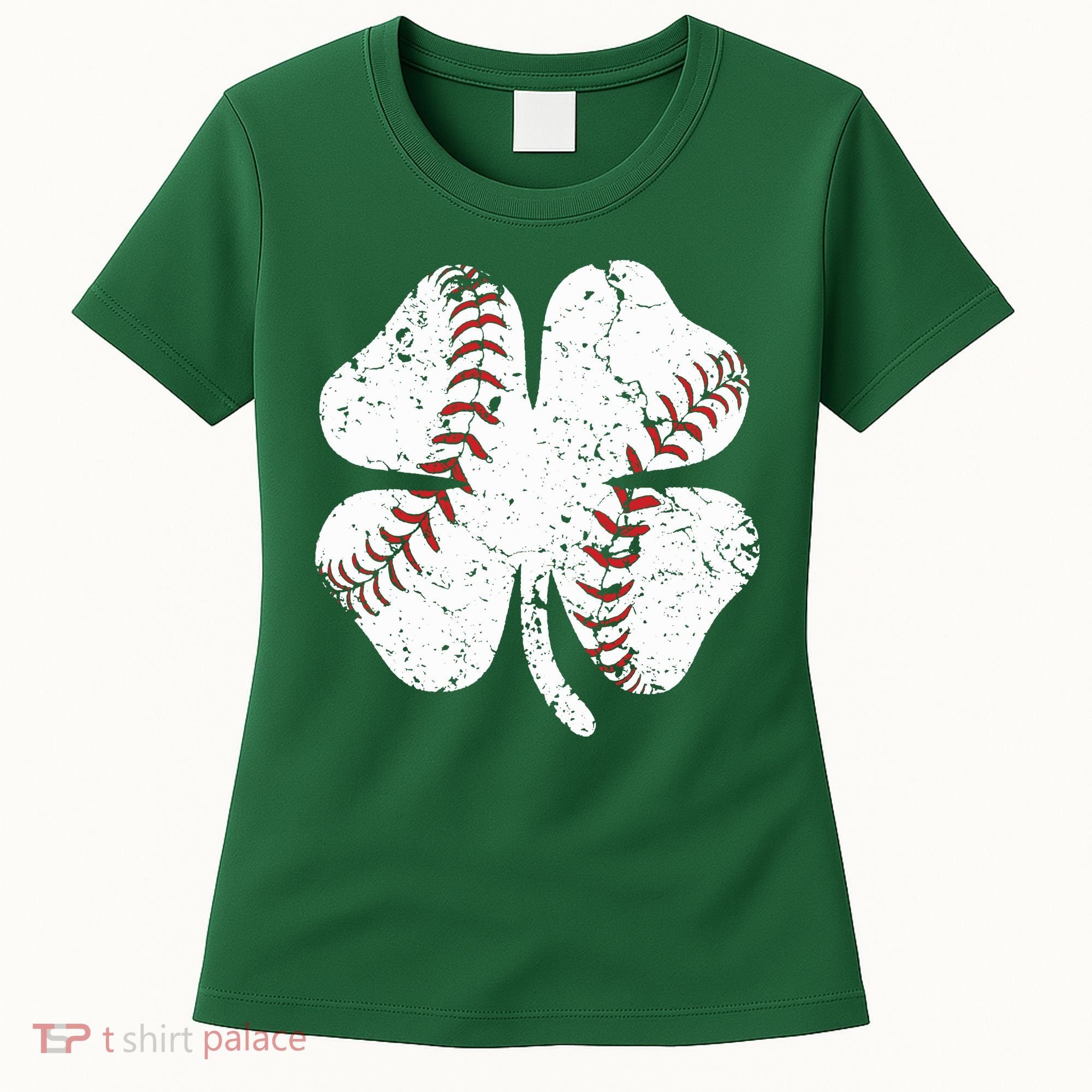 Baseball St Patricks Day Boys Men Catcher Pitcher Shamrock Women's T-Shirt
