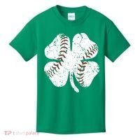 Baseball St Patricks Day Boys Men Catcher Pitcher Shamrock Kids T-Shirt thumb 0