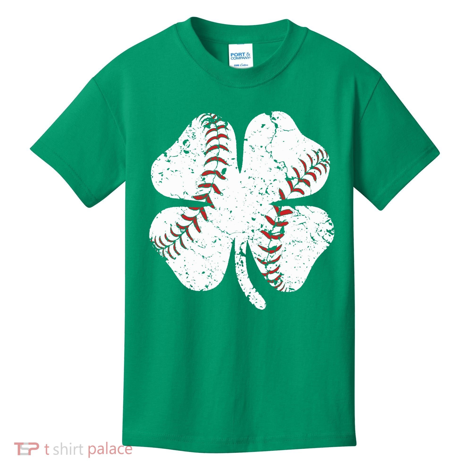 Baseball St Patricks Day Boys Men Catcher Pitcher Shamrock Kids T-Shirt