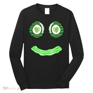 Breakfast St. Patricks Day Funny Green Eggs Smile Face Ham Long Sleeve Shirt