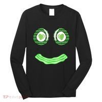Breakfast St. Patricks Day Funny Green Eggs Smile Face Ham Long Sleeve Shirt thumb 0