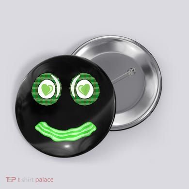 Breakfast St. Patricks Day Funny Green Eggs Smile Face Ham Button