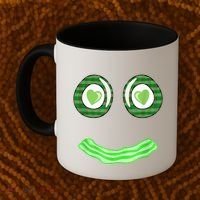 Breakfast St. Patricks Day Funny Green Eggs Smile Face Ham Coffee Mug thumb 2